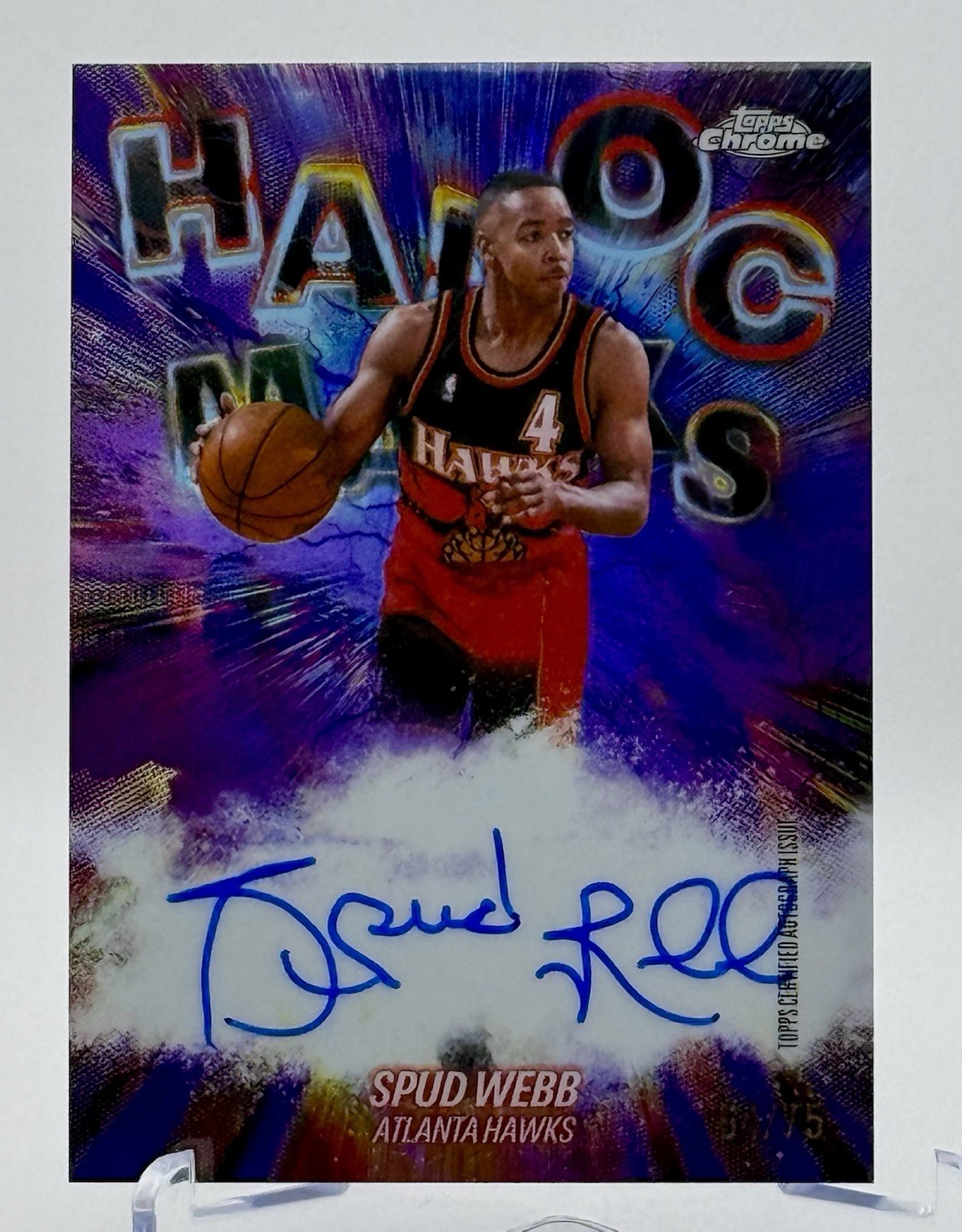 2025-26 Topps Chrome Update - Spud Webb #HM-SW Havoc Marks Auto Purple /75