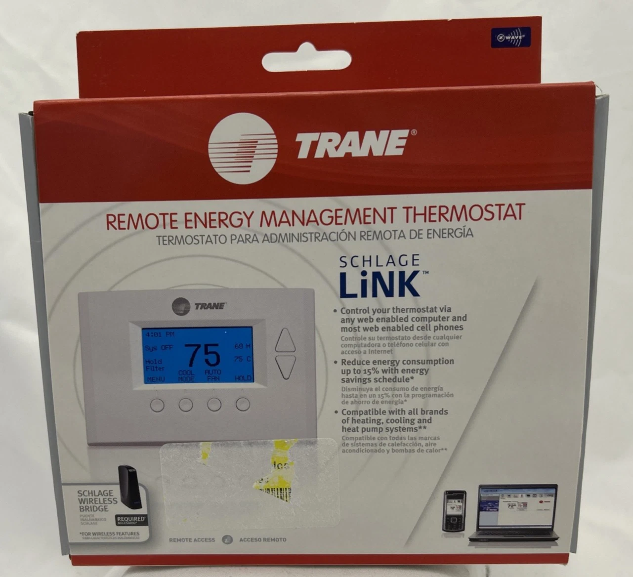 TRANE TZ45 Z-Wave Programmable Smart Thermostat Nexia Energy Control