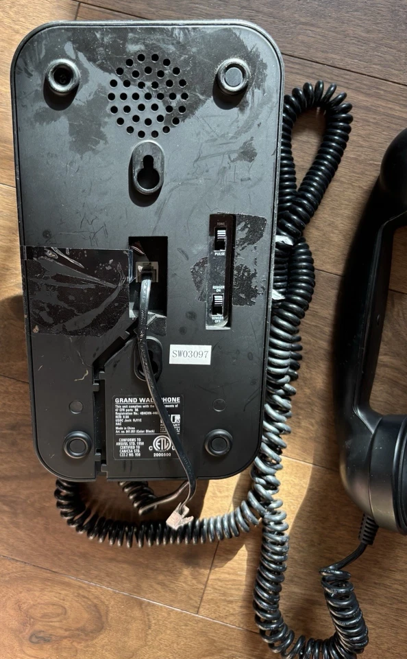 Teléfono Pottery Barn Grand Wall Teléfono Plateado Años 90 Estilo Retro con Cable Foto 4 de 4
