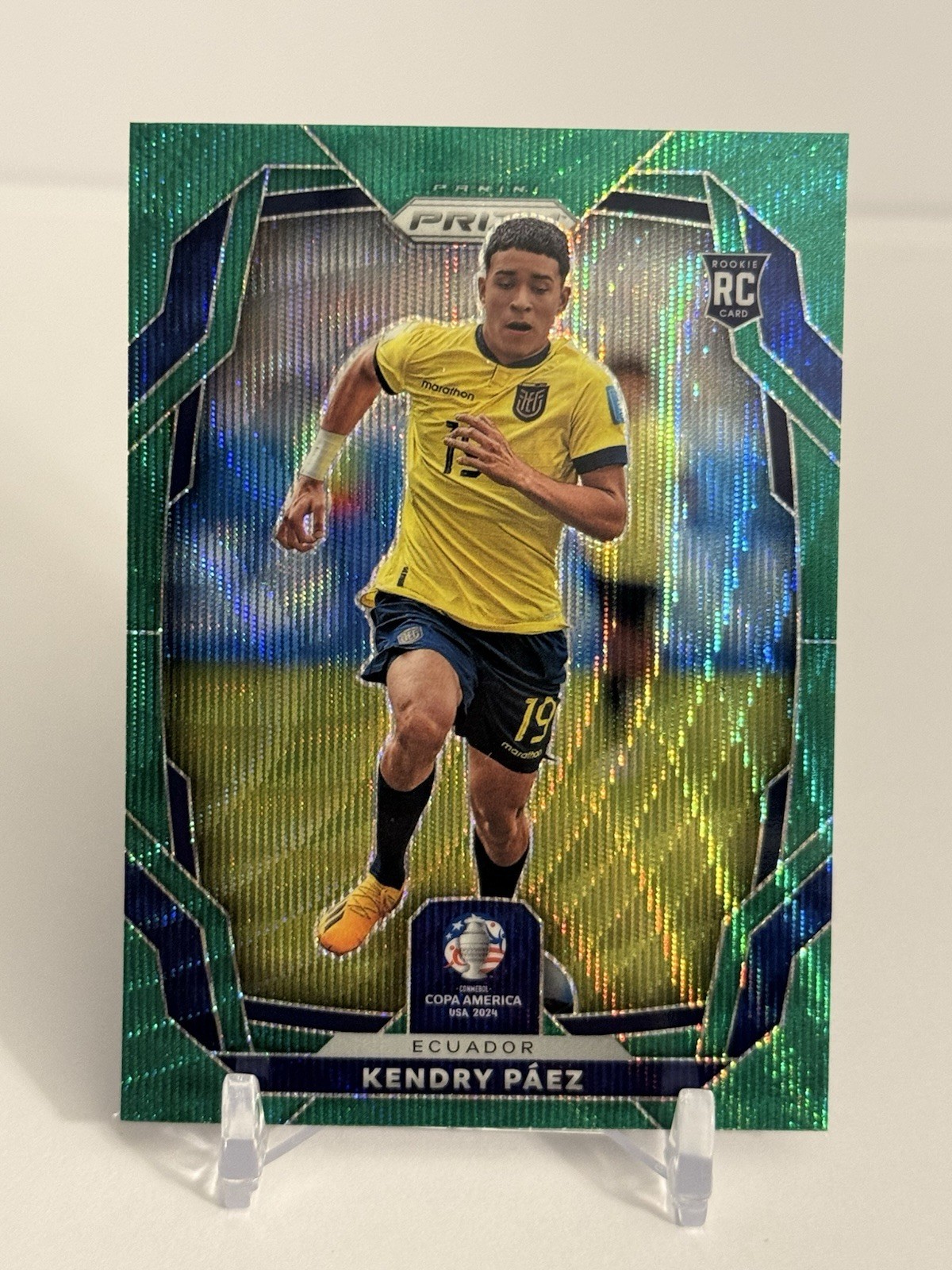 Kendry Paez 2024 Panini Prizm CONMEBOL Copa America #69 Green Wave Prizm (RC)