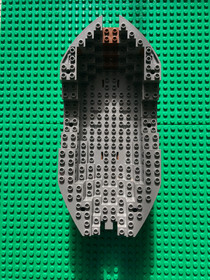 Lego Ship Boat Hull Brown/Dark Gray : Hull 6050c05 + Stern 6052c05 Renegade 6268