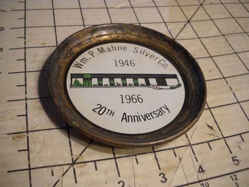 Wm. P. Mahne Silver Co. 1946-1966 20th Anniversary Silverplate coaster