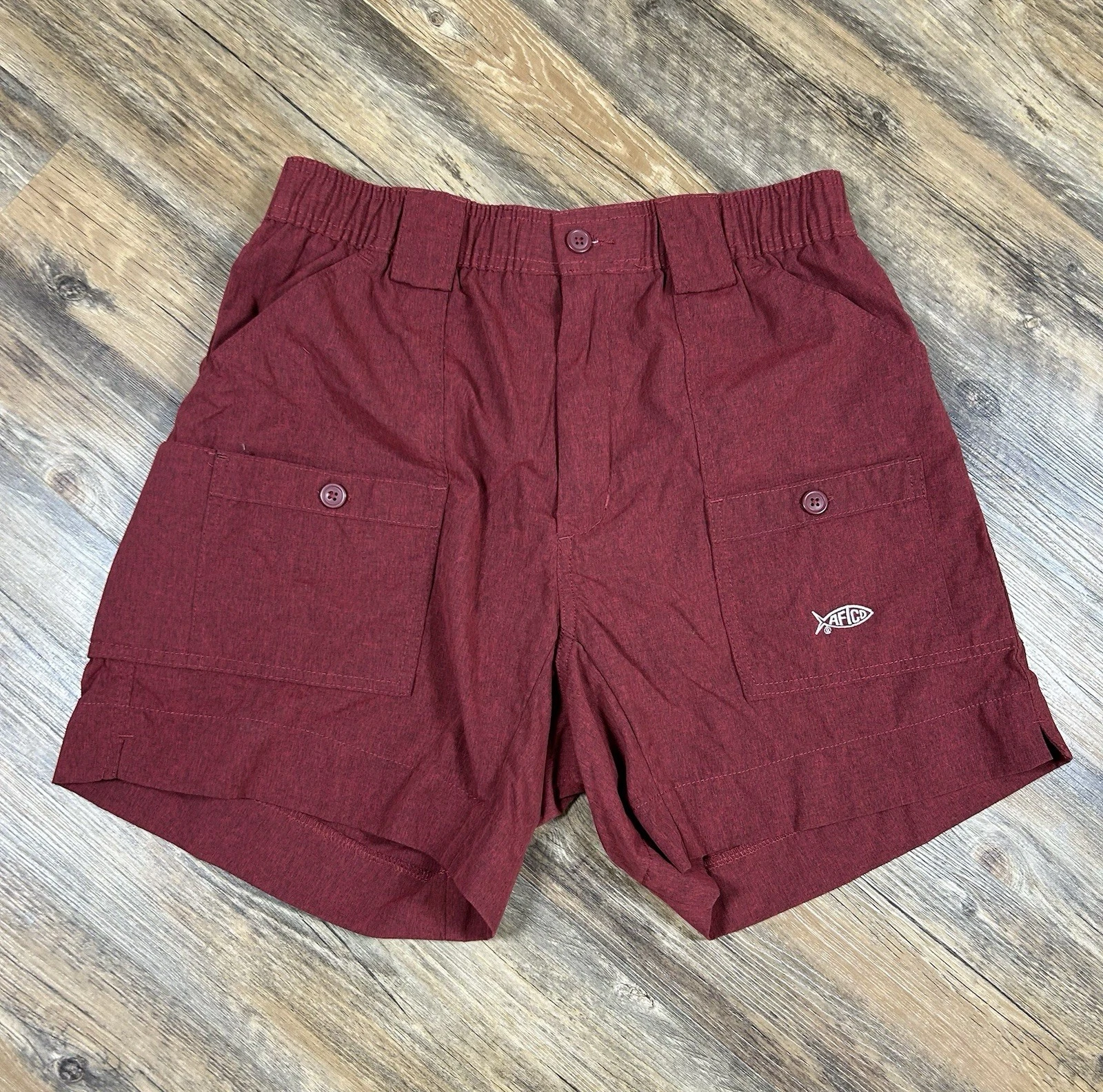 AFTCO Original Nylon Cargo Fishing Shorts Men 32 Red Embroidered Logo 6" Inseam
Opens in a new windo