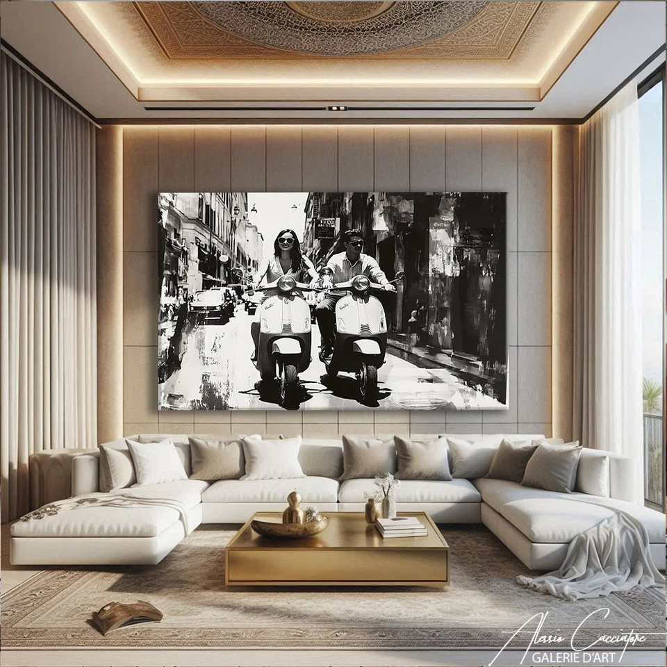 Vespa Wall Art Framed Print Black and White Italian Art Print Vintage Vespa Deco - Image 3 of 4