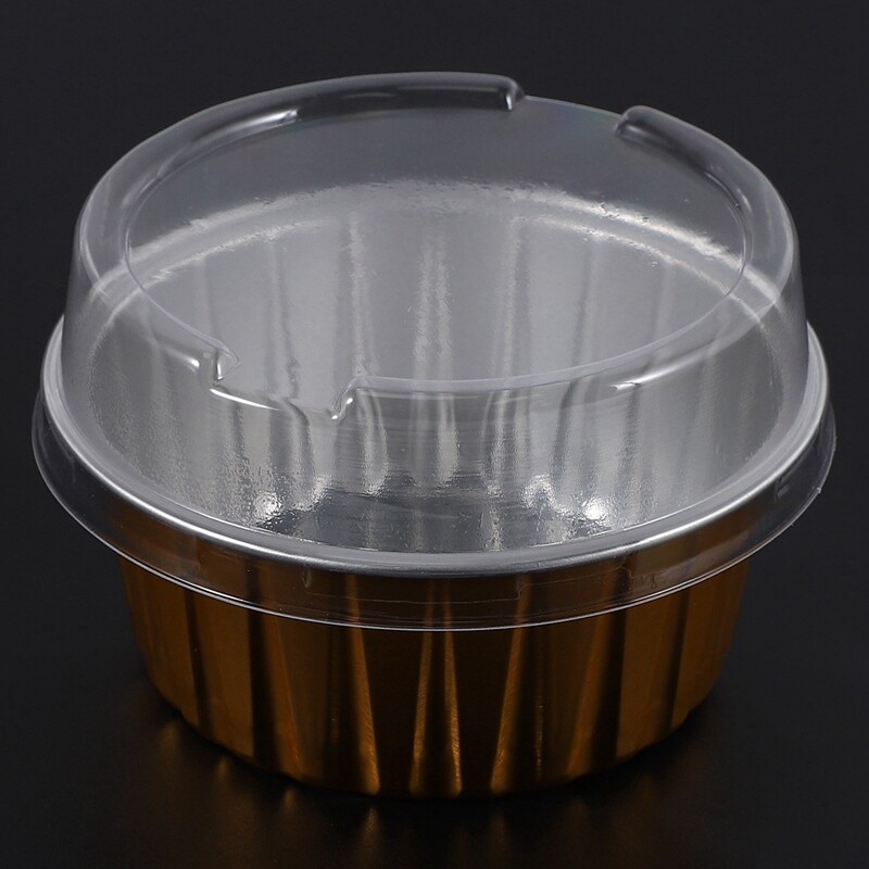 100Pcs Disposable Aluminum Foil Baking Cups Creme Brulee Dessert Oval