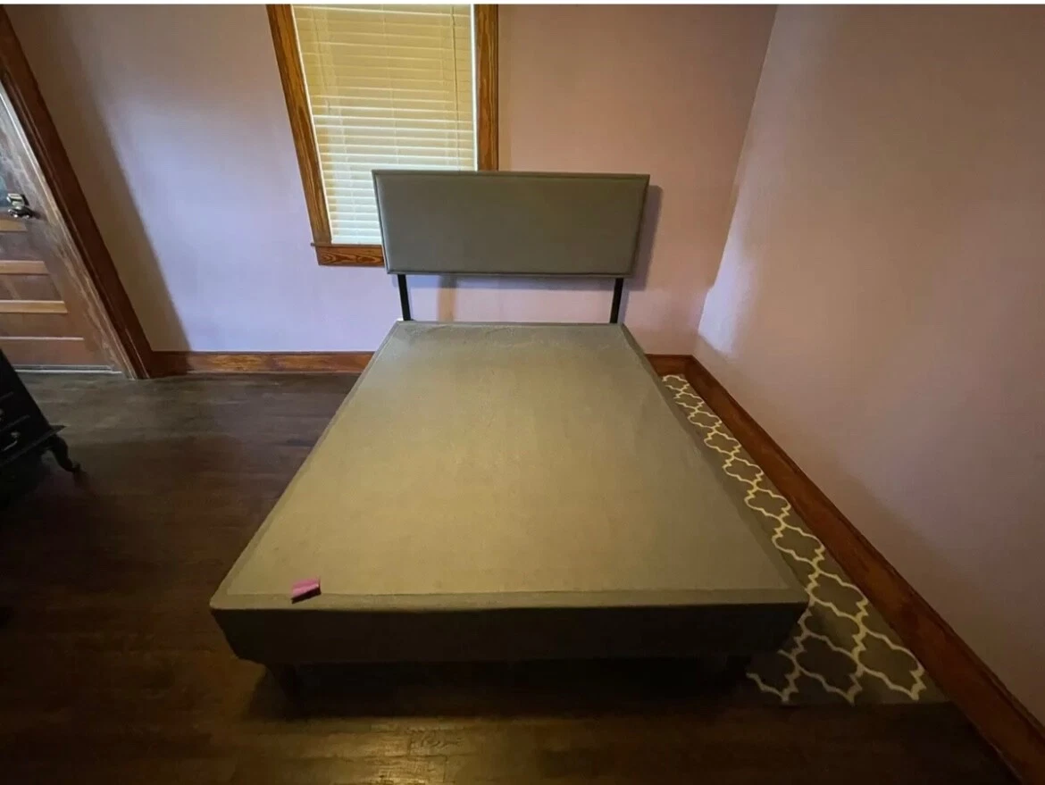 The Purple Foundation Queen Size Upholstered Platform Bed w Headboard