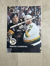 RARE L@@K 1991-92 Penguins Mario Lemieux NHL Pro Set FRENCH EDITION SP