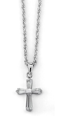 Lia Sophia Blessings Cut Crystals Cross Pendant Silver Tone Chain Necklace