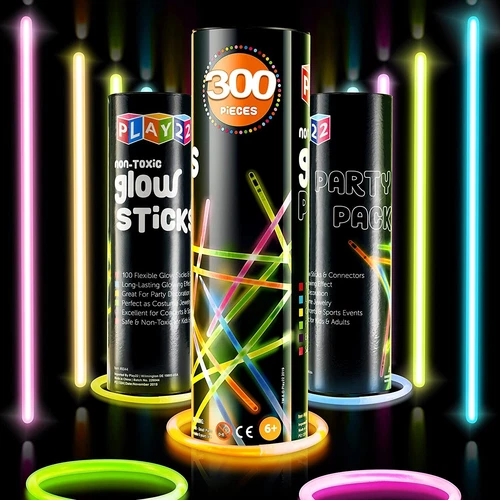 Glow Sticks Bulk 300 Pack 8” Ultra Bright Glow Sticks Party Pack Multicolor