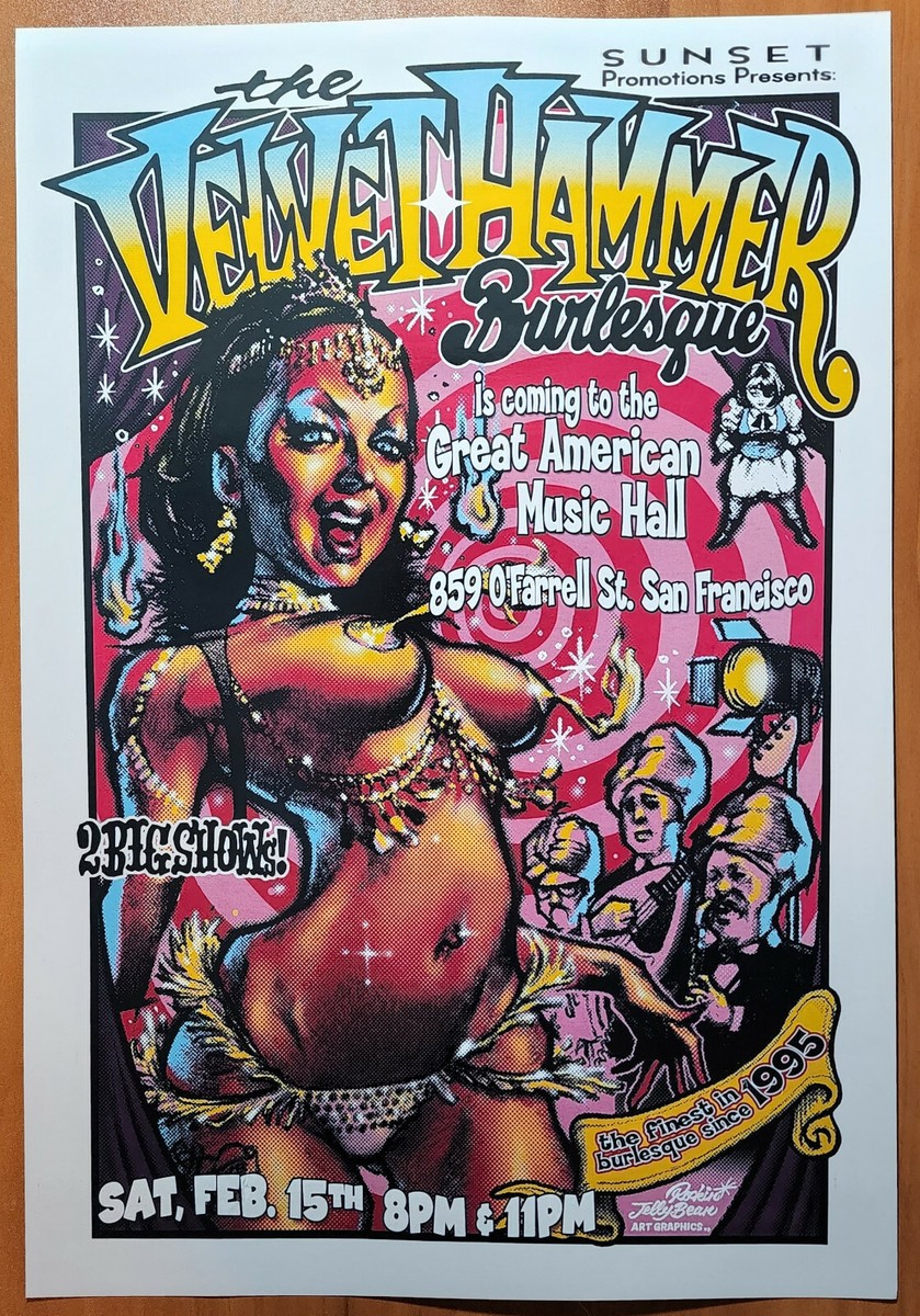Rockin Jelly Bean Velvet Hammer Burlesque 13X19