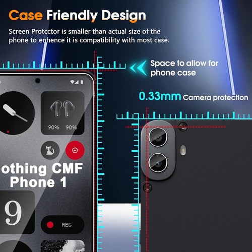 For Nothing CMF Phone 1 Privacy Tempered Glass Screen Protector 9H Anti Scratch - Zdjęcie 7 z 10