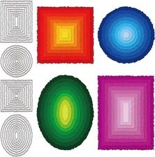 Deckle Edge Frame Cutting Dies Metal Deckle Rectangles round Frame Die Cuts Embo