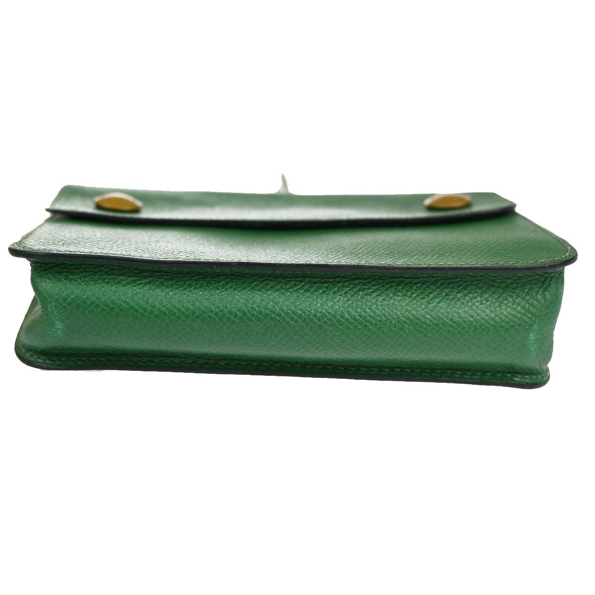 HERMES Logo Waist Bum Bag Couchevel Leather Green GHW France HERMES Logo Waist Bum Bag Couchevel Leather Green GHW France