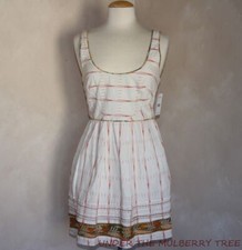 FREE PEOPLE Sz 6 Sundress Multi-collor Embroidered Cotton Boho NWT India