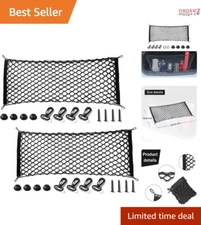 Cargo Net Nylon 43.3x15.8 Inch Stretchable Adjustable Hooks for Vehicle Storage