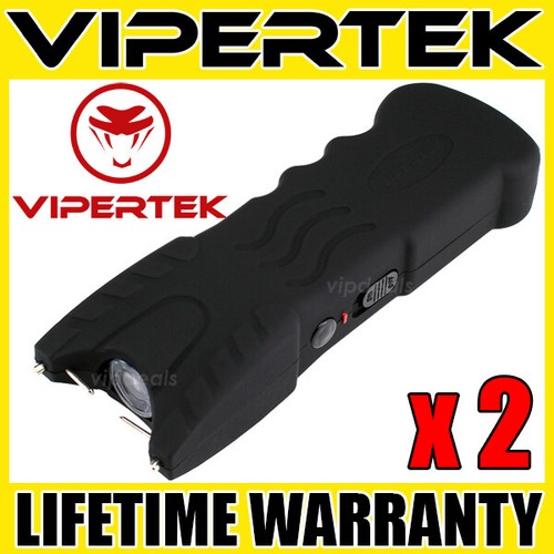 (2) VIPERTEK BLACK VTS979 Heavy Duty Stun Gun Self Defense Wholesale