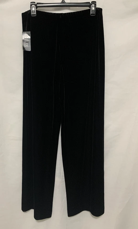 Pantalones Alex Evenings Terciopelo Negro Pierna Ancha S Foto 4 de 4