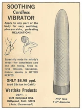Vintage vibrator ad reproduced on metal sign humorous decor