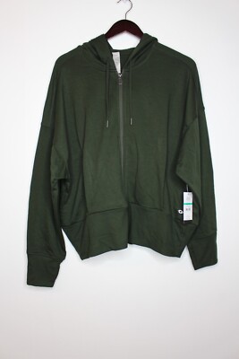 Women's Sofia Active by Sofia Vergara Zip Up Fleece Hoodie Green XL (16-18)