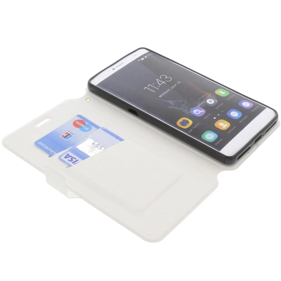 Custodia Book-Style Per Bluboo Maya Max Tasche Protettiva Bianco - Immagine 3 di 4