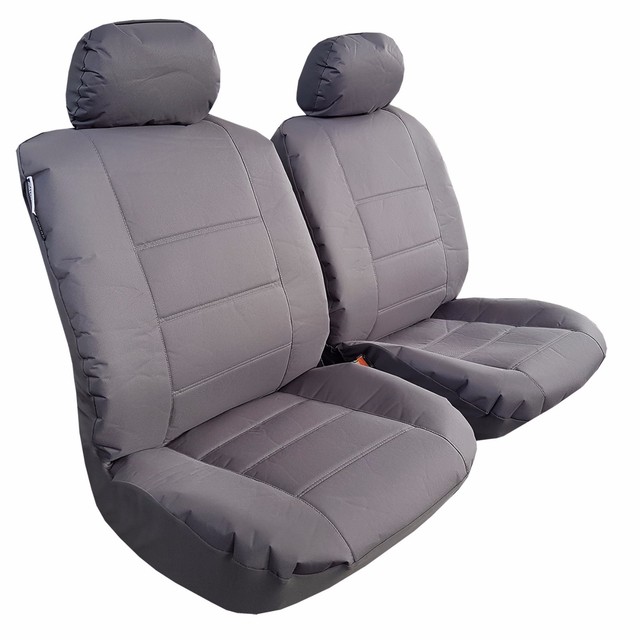 New Pair Waterproof Canvas Solid Gray Universal Car Seat Covers For