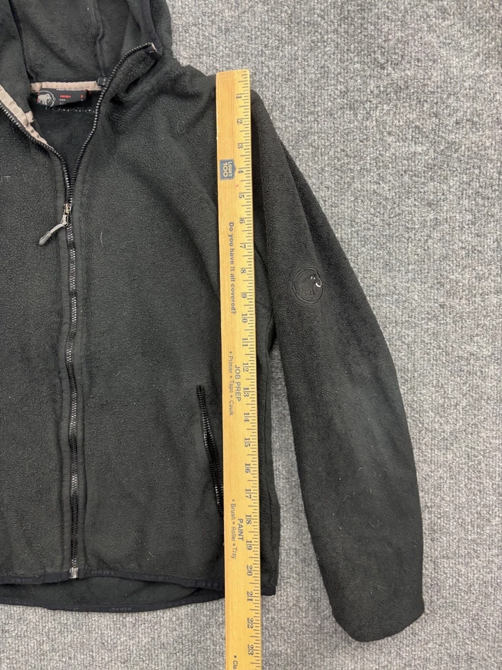 Chaqueta polar Mammut Sherpa para mujer pequeña negra con capucha cremallera completa bolsillos con cremallera Foto 4 de 4