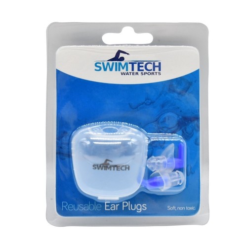 SWIMTECH REUSABLE EAR PLUGS SWMMINNG EAR PROTECTION WITH CARRY CASE FREE P&P - 第 1/3 張圖片