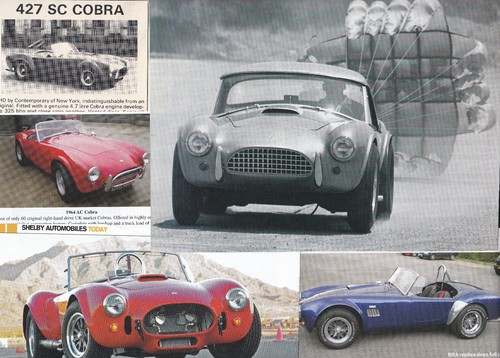 60 LOT Ford/AC/Replica COBRA Sports Cars #2, EXCELLENT Variety of Magazine Clips