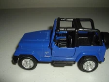T14 EUC Vintage 2000 New Ray Blue Jeep CJ7 Daimler Chrysler Diecast 5” Long