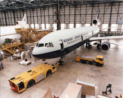 KUWAIT AIRWAYS DOUGLAS DC-10 GROSSES VINTAGE ORIGINALFOTO BRITISH AIRWAYS LEASE