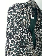 Frank Lyman Animal Print Party Jacket Black Green Uk 14