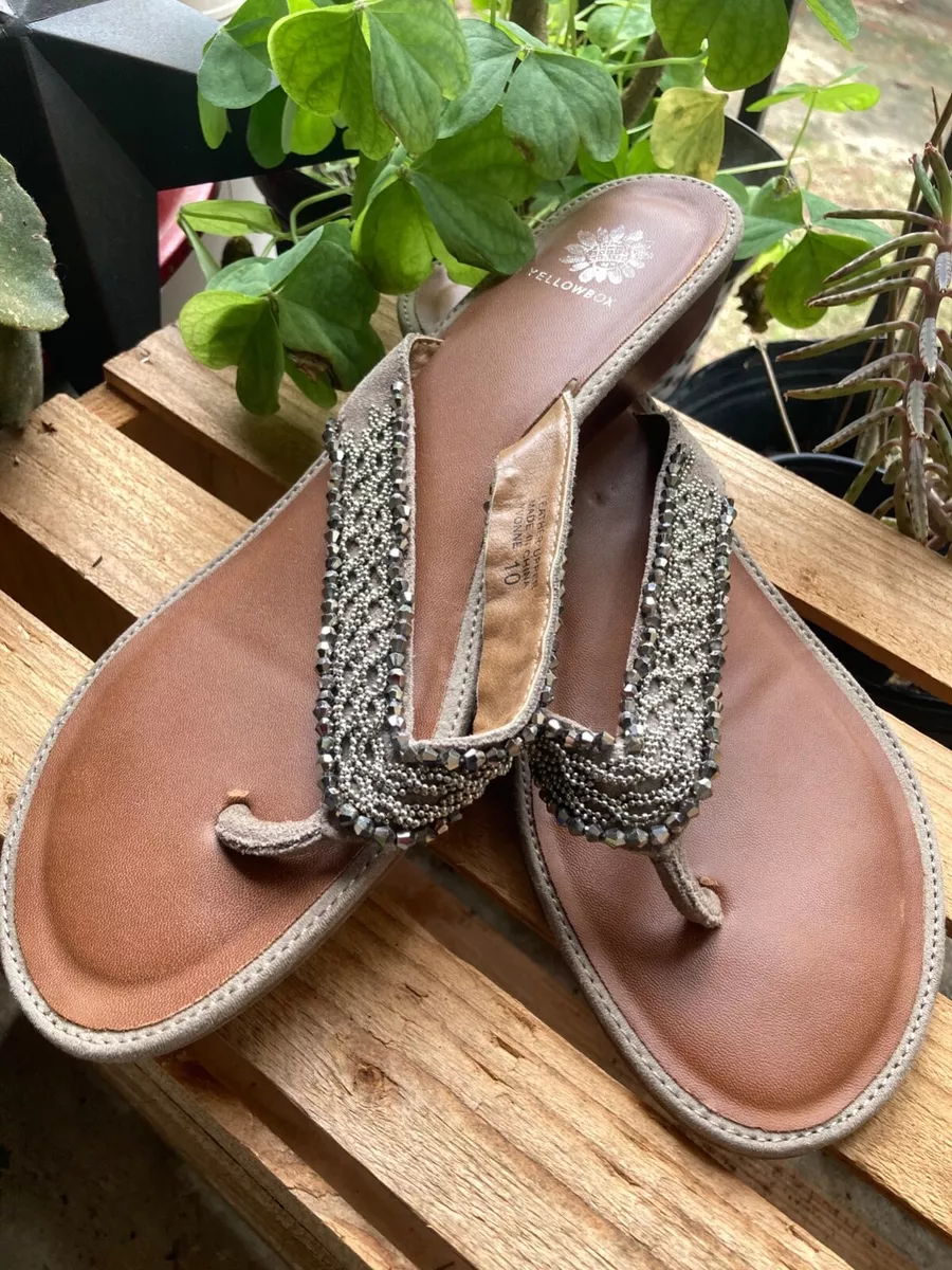 Yellow box flip flops size 10 clearance