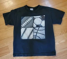 Boy Size Small Black Champion Sports Short Sleeve Shirt 