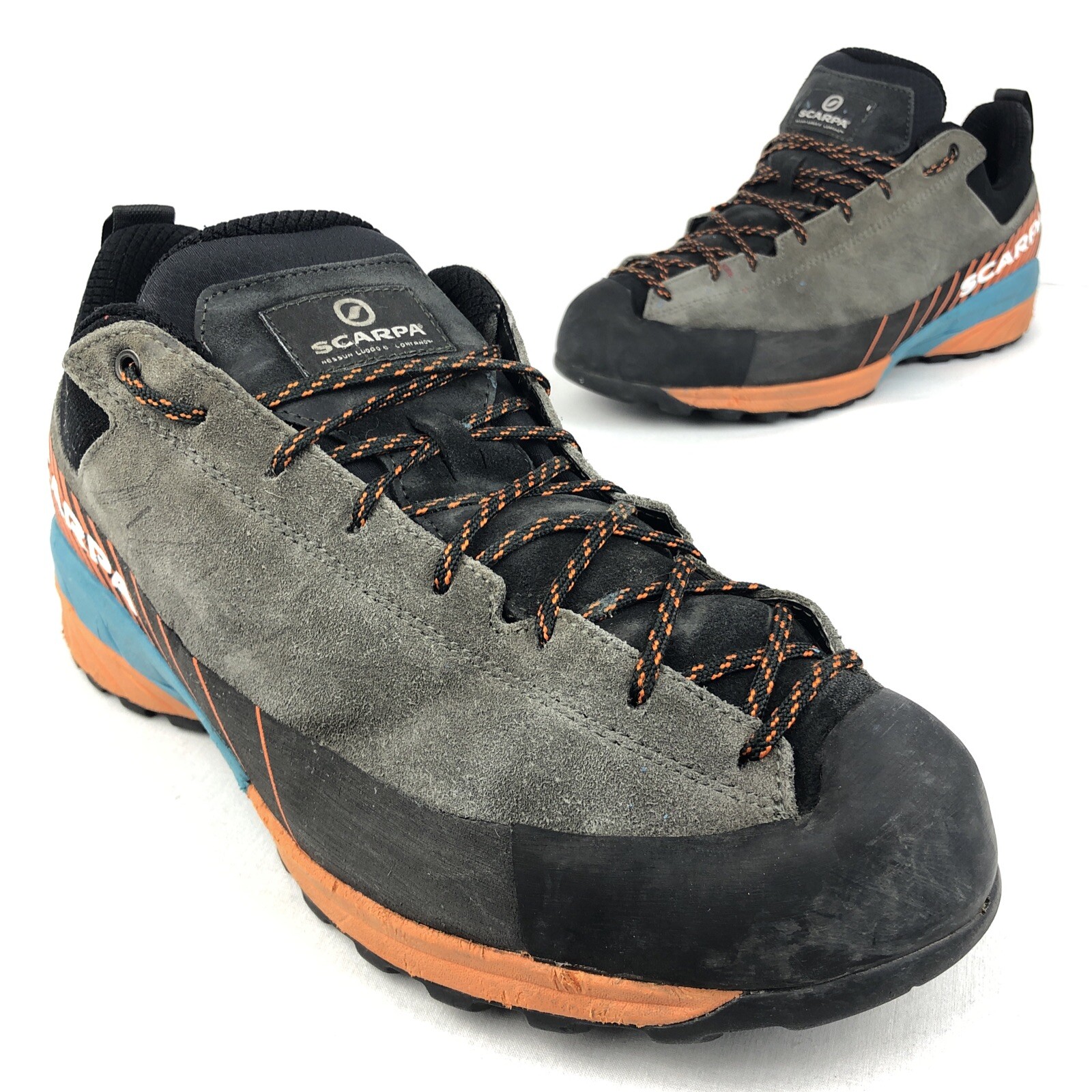 Zapatos de aproximación SCARPA Mescalito de cuero para hombre talla 11,5 cuero gris escalada