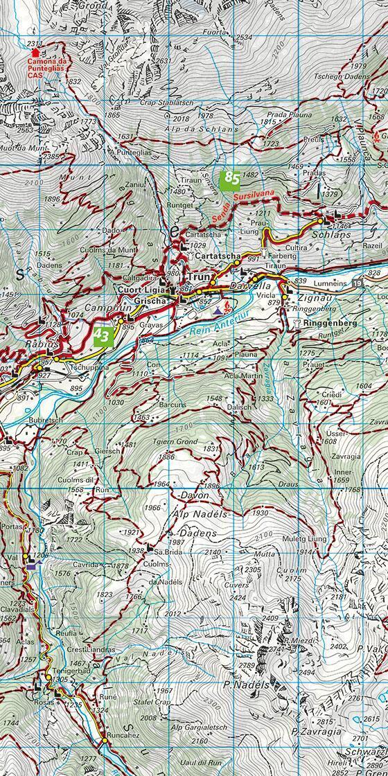 Thumbnail - Surselva Nr. 20 Disentis - Walsertal - Flims, Wanderkarte 1:60 000 |