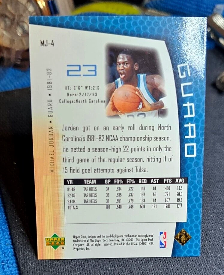 2001 Michael Jordan Upper Deck MJ's Back 23 Karat Gold MJ4 22/23 mint - Image 2 of 4
