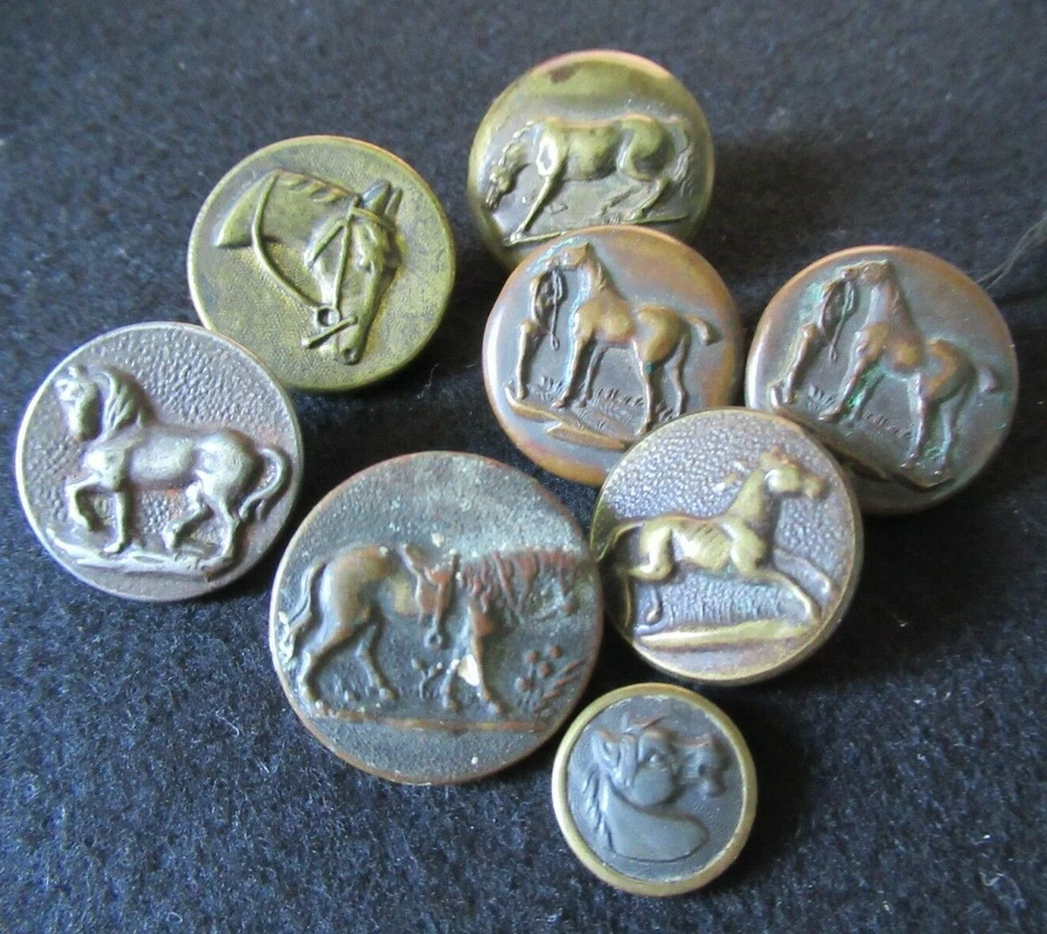 8 ANCIEN BOUTON VENERIE EQUIPAGE CHASSE CHEVAL CHEVAUX EQUITATION - Photo 3/4
