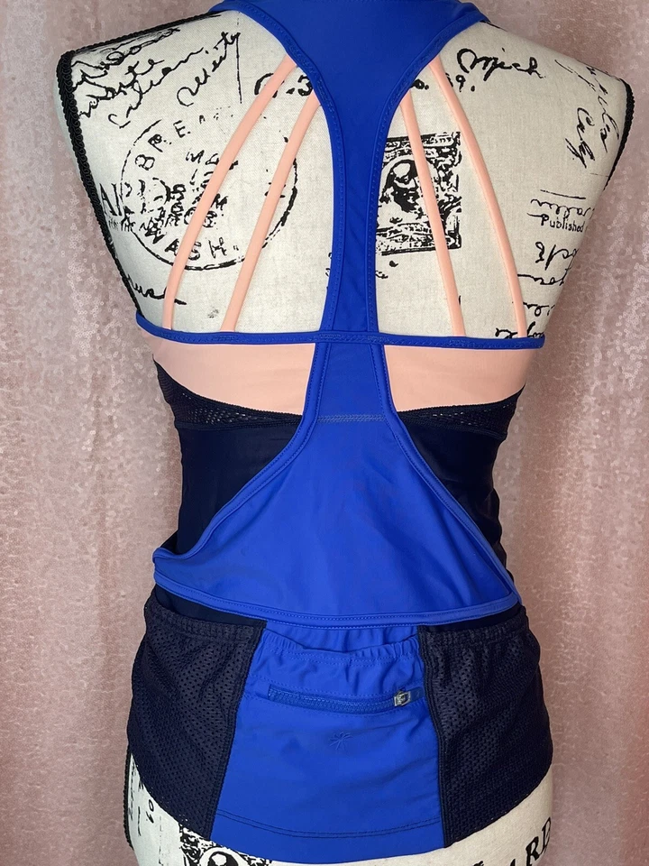 Tankini sin mangas sueltas de triatlón Athleta XS Tri-SSential natación correr bicicleta absorbente Foto 4 de 4