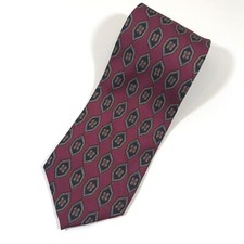 Stefano Rossini Tie Geometric Red Black Tan 100% Silk USA Made 4" x 58"