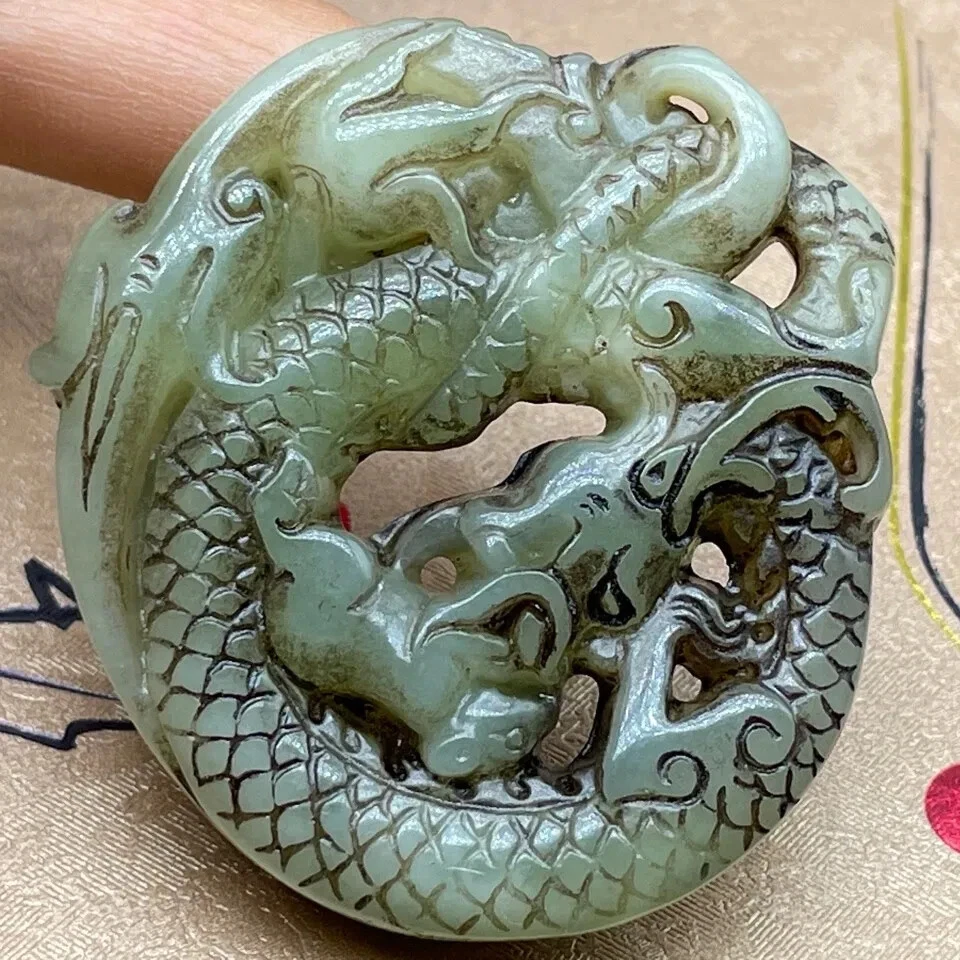 古董玉龙吊坠| eBay