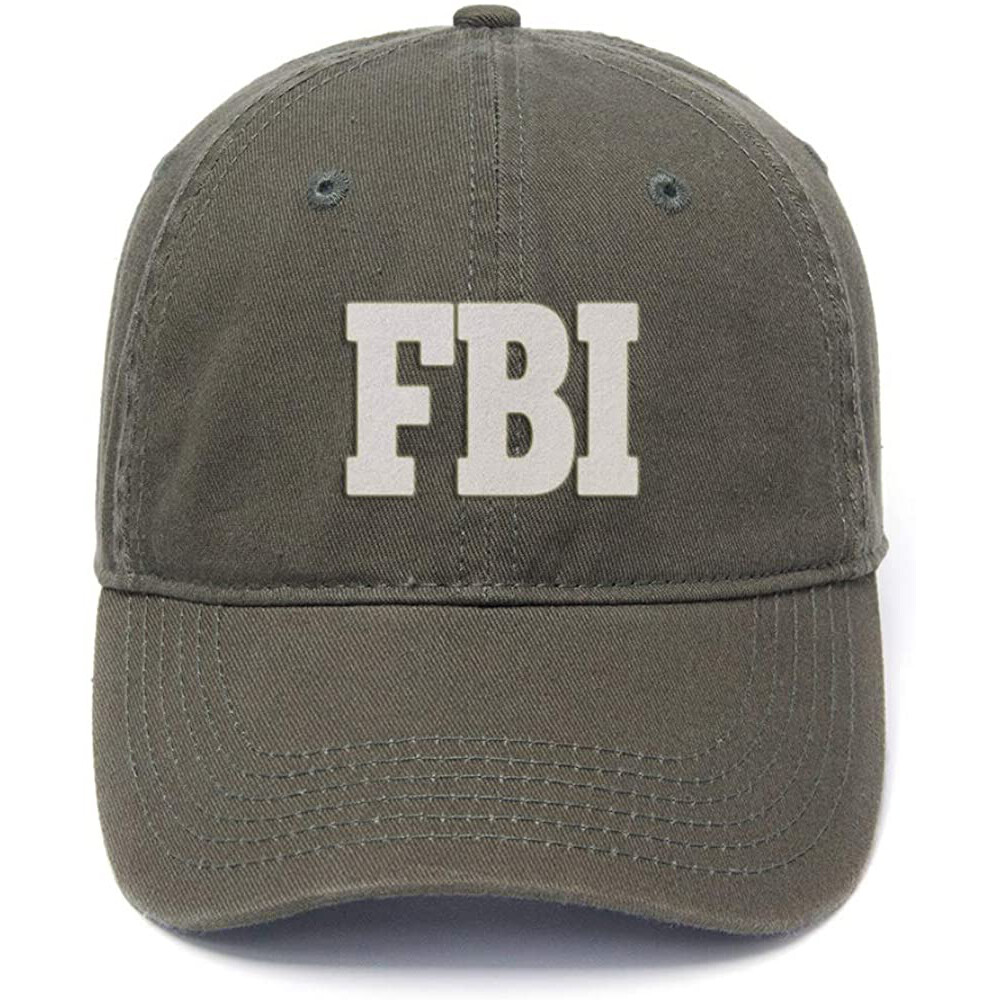 Baseball Cap Unisex Hip Hop Flock Printing for FBI Federal Agent Cotton ...