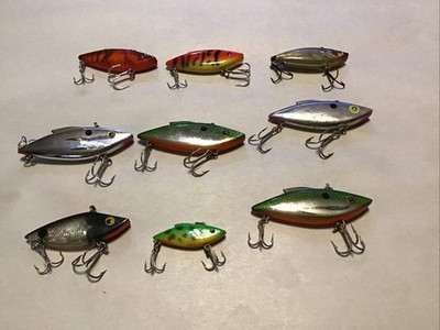 Lot Of 9 Bill Lewis Rattle Trap Lipless crankbaits Lot D1