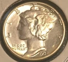 1938 Mercury Dime Choice BU . Brilliant Unc