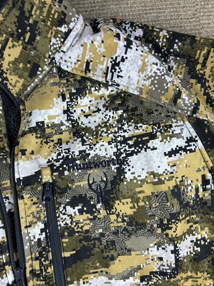 Huntworth Houlton Heavyweight Soft Shell Sherpa Hunting Jacket Disruption Sz XL - Image 2 of 4