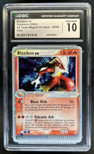 2004 Pokemon EX Team Magma vs Aqua Blaziken #89/95 CGC 10