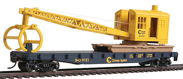 H0 Scale - Walthers Flatcar With Crane Chessie System -- 1782 Neu