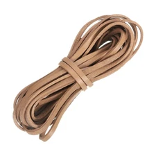 Flat Leather Cord, 5.5 Yard 4mm Leather String Strips for DIY Crafts Brown