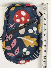 Blue/Multicolor Floral Sling Crossbody Bag Zip Closure Adjustable Strap Pockets