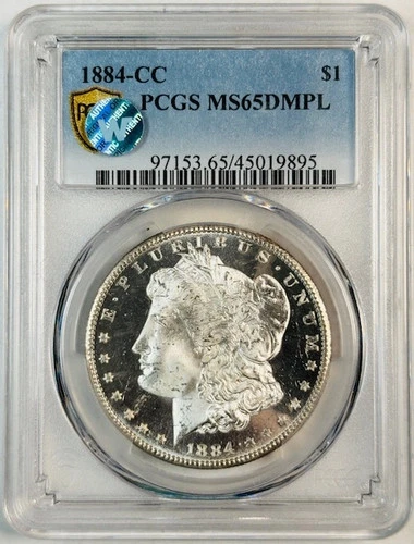 1884 CC Morgan Silver Dollar PCGS MS-65 DMPL Special Coin! Sight White