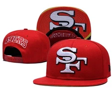 San Francisco 49ers Snapback Hat Red SF Logo Cap Flat Bill Adjustable New